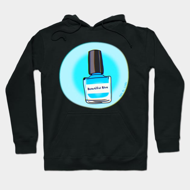 Beautiful Blue Nail Polish Hoodie by ROLLIE MC SCROLLIE